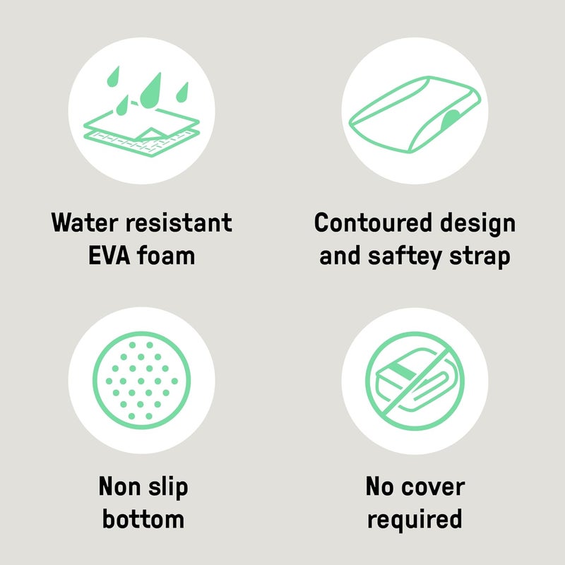 ingenuity Comfy Clean Changing Pad, Waterproof EVA Foam, Easy-Wipe Cushion with Safety Strap & Non-Slip Bottom, Fits Standard 31 in x 17 in Tables, Newborn & Up - Image 3